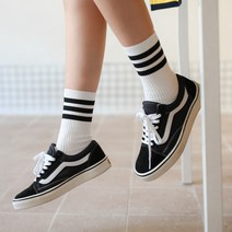 엑스미스 테리 삼선 줄무늬 스포티 패션양말