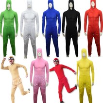 쫄쫄이의상반바지세트(성인용) 개그 연극 전신타이즈, 그린, 1개