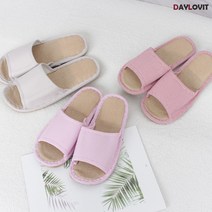 데이러빗 모시 줄무늬 실내화 거실화, 레드