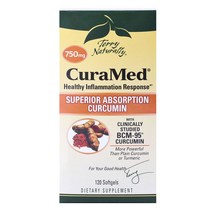 테리네츄럴리 큐라메드 수퍼리어 앱솔션 커큐민 750mg 소프트젤 글루텐 프리 무설탕, 120개입, 1개