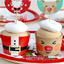 파티스토어 크리스마스 머핀컵 산타 포장지, 머핀컵_산타, 1개