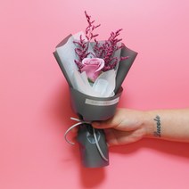 블리스테리 비누장미꽃다발 비누꽃1송이 미니꽃다발 한송이 [3color], 체리블러썸