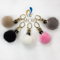 모비퍼 MBA 719 (5컬러) 밍크방울 키링 밍크 퍼키링