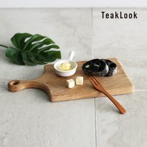 [바보사랑]티크룩티크 원목 일자형 빵트레이 겸용 도마_소