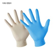 크린스킨 라텍스/니트릴 일회용 고무장갑 100매, 니트릴장갑:L