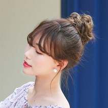 고운머리 똥머리 가발 당고머리 미니 곱창가발 부분가발, 샤이니골드브라운, 1개