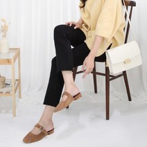 업앤슈 포포우 메리제인 블로퍼 여성 스트랩 레오파드 슬리퍼 버클(3cm)