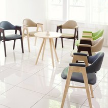 루쏘퍼니쳐 1831 레더 원목의자 식탁의자 인테리어의자, 브라운 그린, 1개