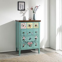 로즈 원목 4단 12서랍장 빈티지 엔틱 파스텔가구