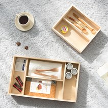 마켓비 RENJY 수납트레이 자작나무, 4칸 43X24