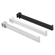 각파이프 사각단면 행거/벽선반 옷봉진열 브라켓 후크, 블랙, 100mm