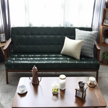 다오름 루이미 고급PU가죽소파 3인용소파 인조가죽소파 쇼파, 다크그린(엔틱)