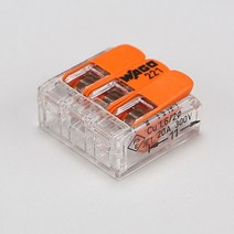 천지몰 푸시인와이어콘넥타 와고 3p주황색 연선 단선겸용