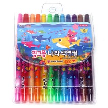 핑크퐁 색연필12색_상어가족_유아색연필_미술준비물_색칠