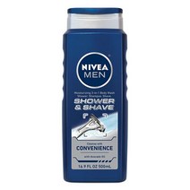 니베아 남성용 샤워 & 면도 3-in-1 바디 워시, 500ml, 1개