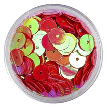 패션메이드 프랑스자수 스팽글 반짝이 글리터 부자재 부재료 꾸미기 DIY, 6mm스팽글-레드(DD011), 1개