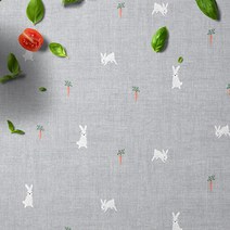 패브릭샵 면30수 대폭원단 토끼는 당근좋아 3컬러, 그레이