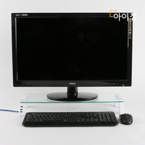 스마트독 컴팩트 USB3.0 모니터 받침대, USB 화이트+투명유리