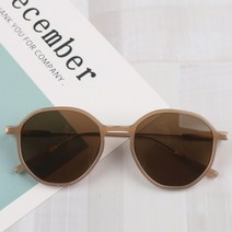 더브릴레 다각형 호박 뿔테 무드 라운드 편광 선글라스