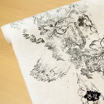 한결한지 고서지 고서벽지 고서한지 그림 문양 인쇄한지, 09.민화1종22.흰색_검정, 12매