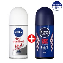 니베아 데오드란트 1+1 스틱/롤온 (선택2종), 롤온_드라이콤포트50ml, 롤온_펄앤뷰티50ml
