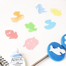 민화샵 스탬프놀이 EVA납작손잡이도장 6종 UATES0060, 1개