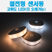 coms LED램프 절전형 센서등 센서감지 수동 자동 스위치 간편설치 현관 복도 계단 베란다 화장실 다용도실 드레스룸 창고 수유등 야간조명 센서등, 원형/주광색-EK123