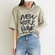 러블보니 뉴욕 웨이브 라운드넥 반팔 티셔츠