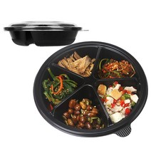 센스팩 샐러드용기 3칸 5칸 칸막이 반찬 용기, 샐러드용기195-3칸(50개)