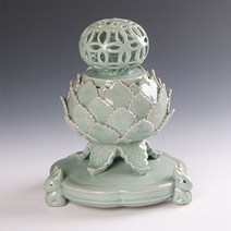 청자 칠보 투각향로 大