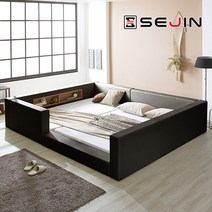 세진침대 마카롱 모던 수납 범퍼형 패밀리침대, 3-1.마카롱 범퍼형 패밀리침대-프레임만_초코브라운
