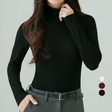  캐럿 여성용 소프트 터치 립 터틀넥 티셔츠 