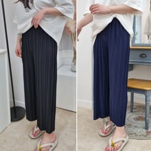  러블루 1+1 9부 플리츠 밴딩 와이드 팬츠 