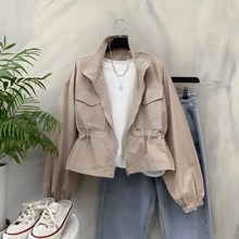  행복여 프랑 포켓 스트링 바람막이 야상 점퍼 