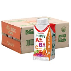 파스퇴르 100% 유기농 야채농장 ABC 주스 실온보관