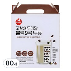 서울우유 고칼슘 무가당 블랙9곡 두유, 190ml, 80개