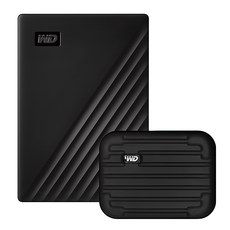 WD My Passport 휴대용 외장하드 + 파우치, 5TB, 블랙 - 10테라하드