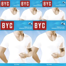 BYC 남성 더 쾌적한 순면 베이직 반팔 런닝 5매 BYC1915