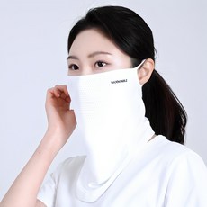 에이빅 스포츠 UV 자외선차단 쿨 마스크 얼굴 햇빛 가리개, 화이트, 1개 - 귀달이모자