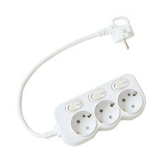 에코파워탭 LED 개별 멀티탭 3구 EPM-L203, 40cm, 화이트, 1개