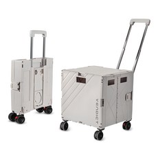 벤딕트 360도 4바퀴 접이식 XL 카트 마트 쇼핑 캠핑 핸드 폴드카트, 크림색, 1개