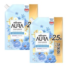 AURA 초고농축 섬유유연제 홀리데이판타지 리필, 2L, 2개