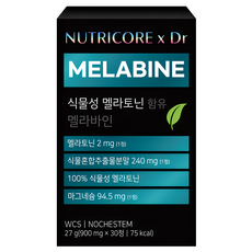 뉴트리코어 식물성 멜라토닌 함유 멜라바인, 30정, 900mg, 1개