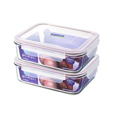 글라스락 퍼플에디션 직사각 2000ml, 1세트, 용기2개