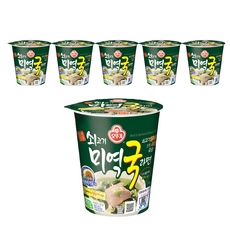 오뚜기 쇠고기미역국라면 컵 60g x 6p, 6개 - 뽀로로미역국