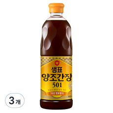 샘표 양조간장 501, 860ml, 3개 - 잔장