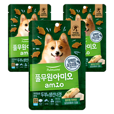 아미오 강아지 자연 담은 간식, 혼합맛(두부/생선너겟), 80g, 3개 - 가수분해간식