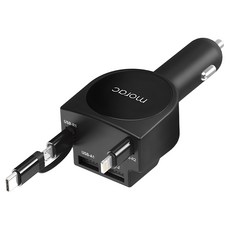 morac 네다 R5 5in1 차량용 릴 고속 충전기, 블랙, MR-CC-NDR5