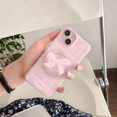 에코핏 휴대폰 맥세이프 호환 마그네틱 리본 그립톡, 1개, 핑크
