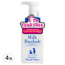 밀크바오밥 베이비 앤 키즈 티어프리 페이셜 폼 오렌지향, 300ml, 4개